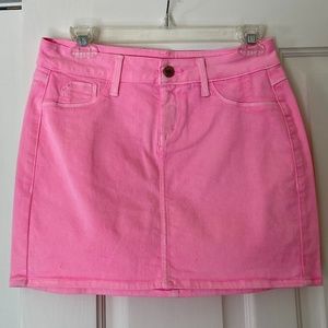 Pink Denim Mini Skirt